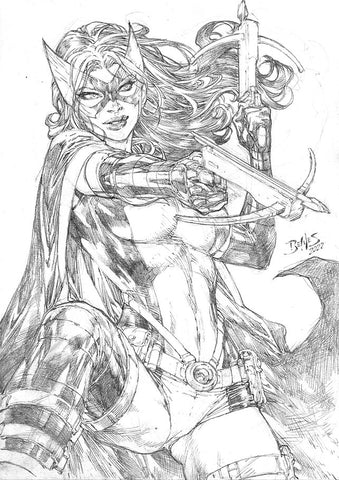 Huntress penciled by Ed Benes