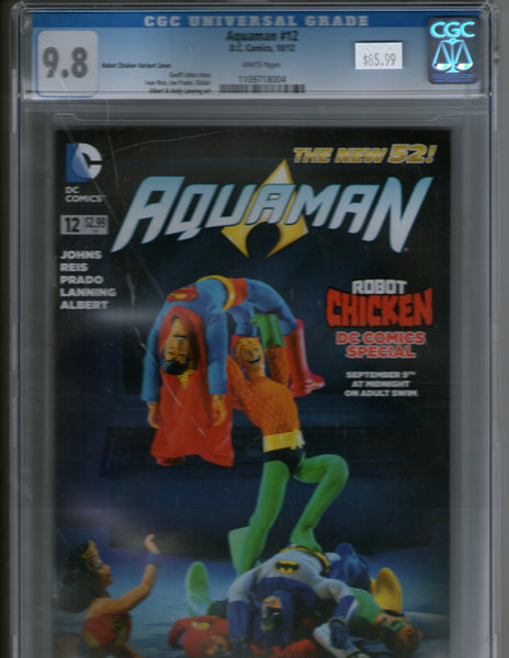 憧れの Robot 12 Aquaman Chicken Comics Rodman – 9.8 CGC cover variant アメコミ