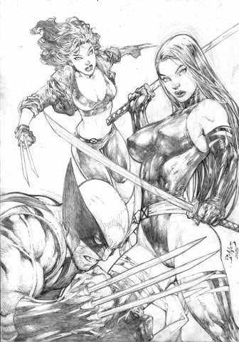 X-Men Logan, X-23 and Psylocke 11"x17" by Ed Benes