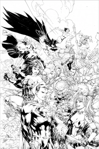 JUSTICE LEAGUE vs SUICIDE SQUAD 1 Exclusive Rodman Comics variant Ed Benes B&W